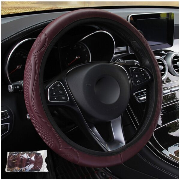 Anti-Slip PU Leather Car Steering Wheel Cover - Image 4