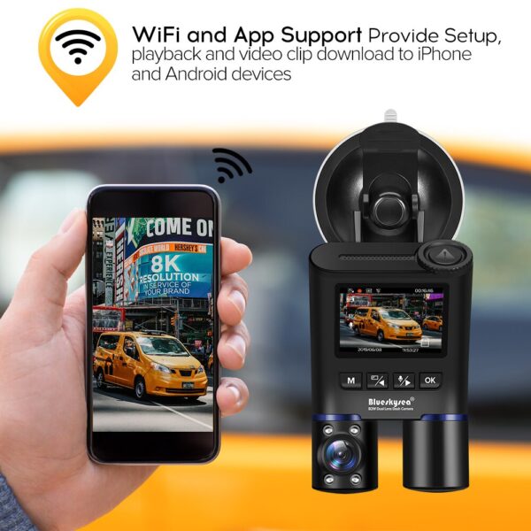 Built in GPS WiFi G-Sensor Dual Lens Dashcam - Image 4